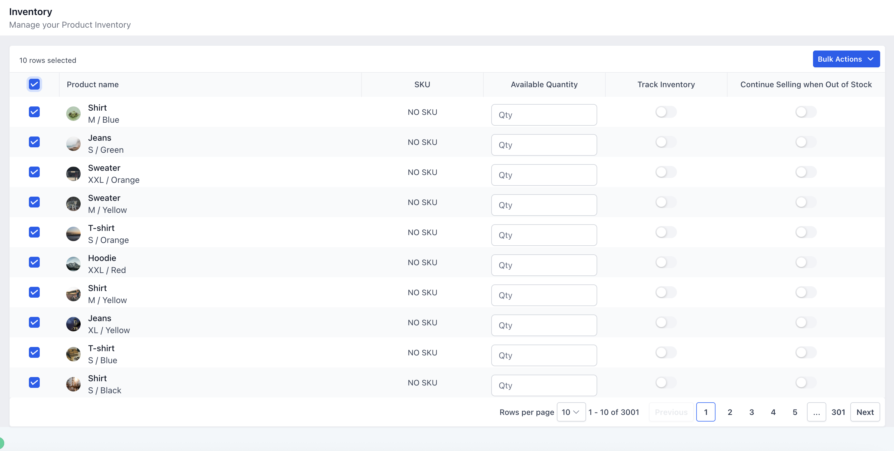 Select the rows to update, then open Bulk Actions. Source [5].