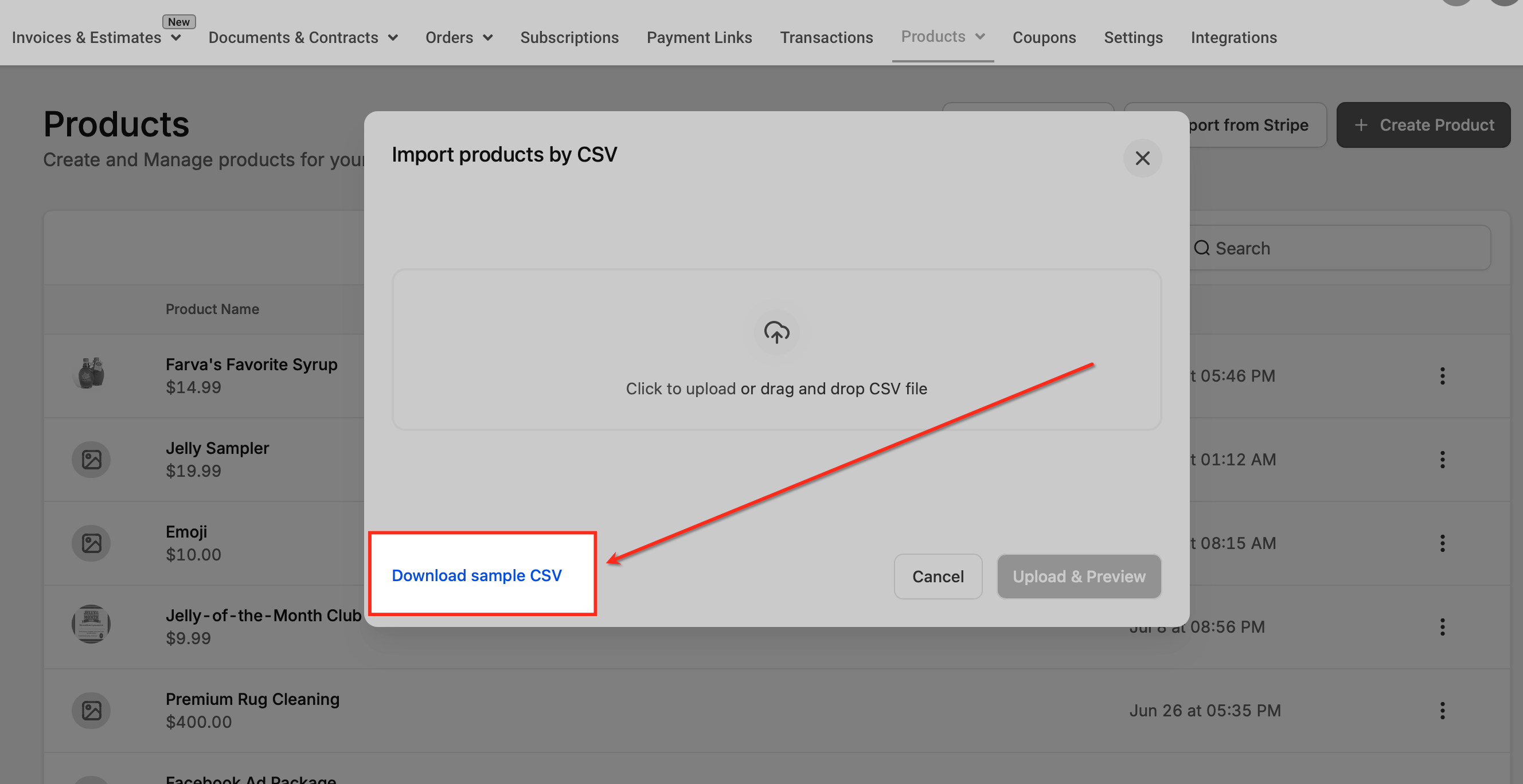 Download the platform’s sample CSV file. Source [12].