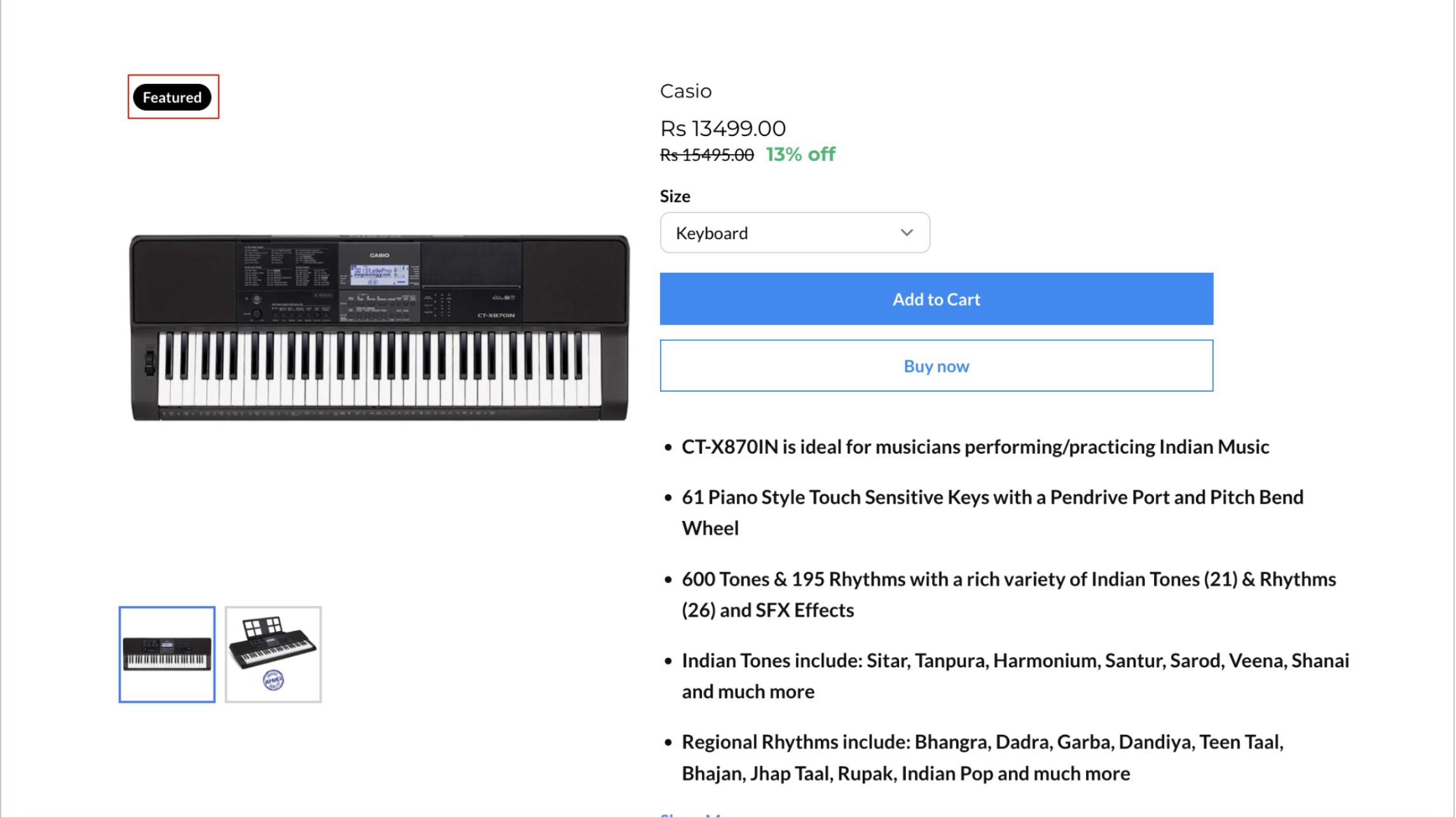 An example of a label on a Product Details page. Source [16].