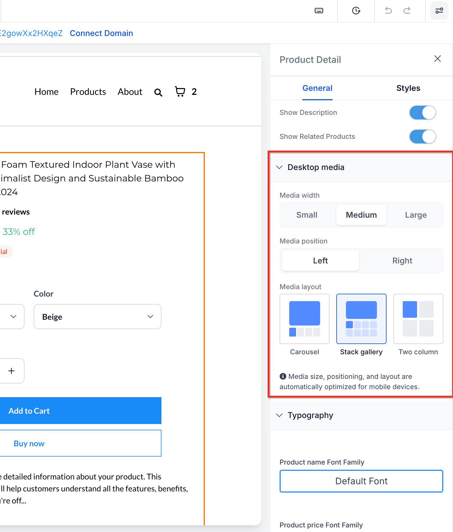 Media width, position, and layout settings. Source [17].